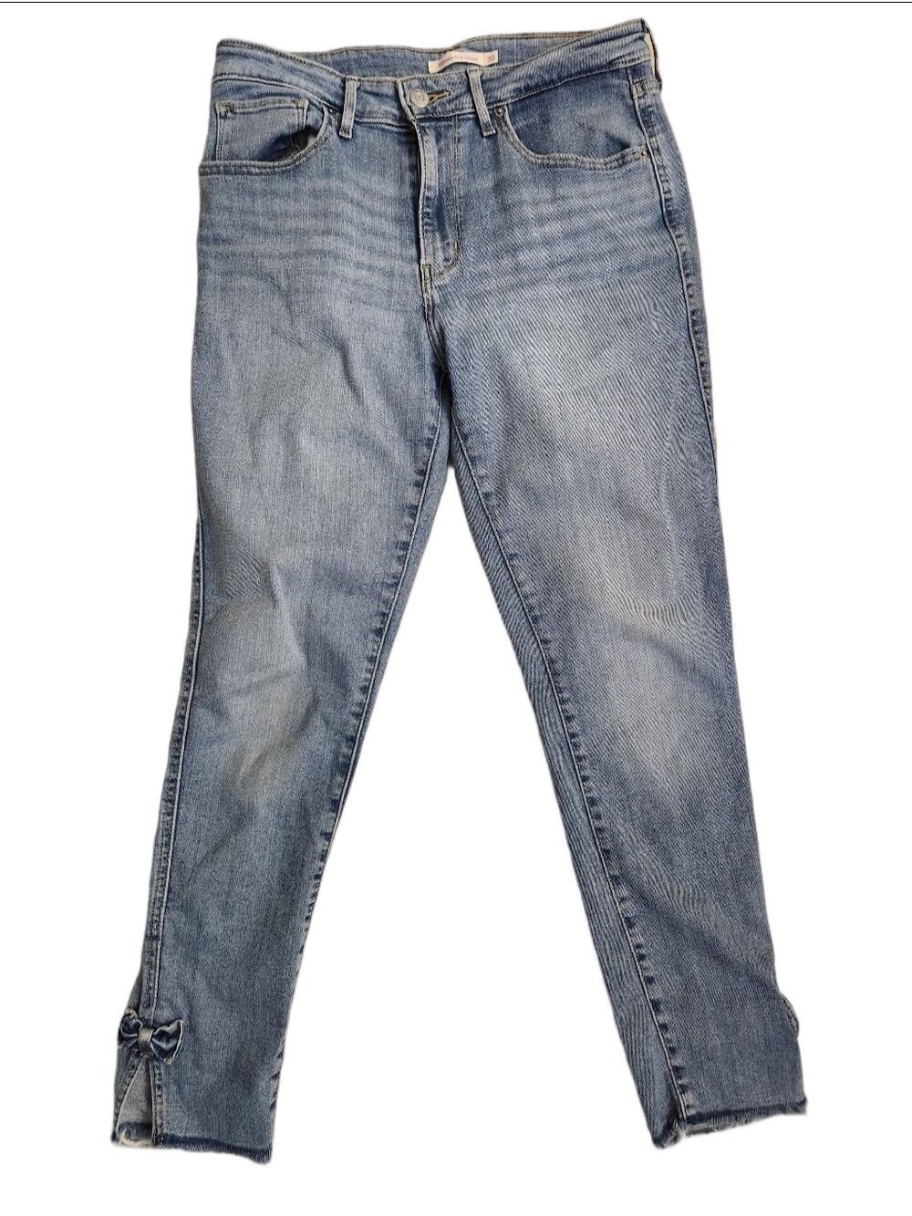 Levi's 721 High Rise Skinny Jeans – Size 30 Bow Detail Crop Distressed